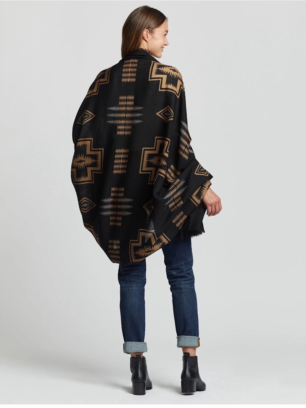 Pendleton Harding Featherweight Scarf - Black & Tan